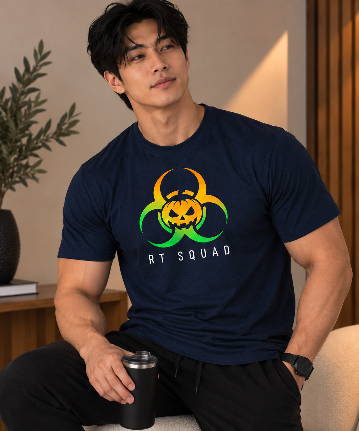 RT Squad Biohazard Pumpkin Halloween Unisex Tee | Respiratory Therapist Spooky Season Shirt