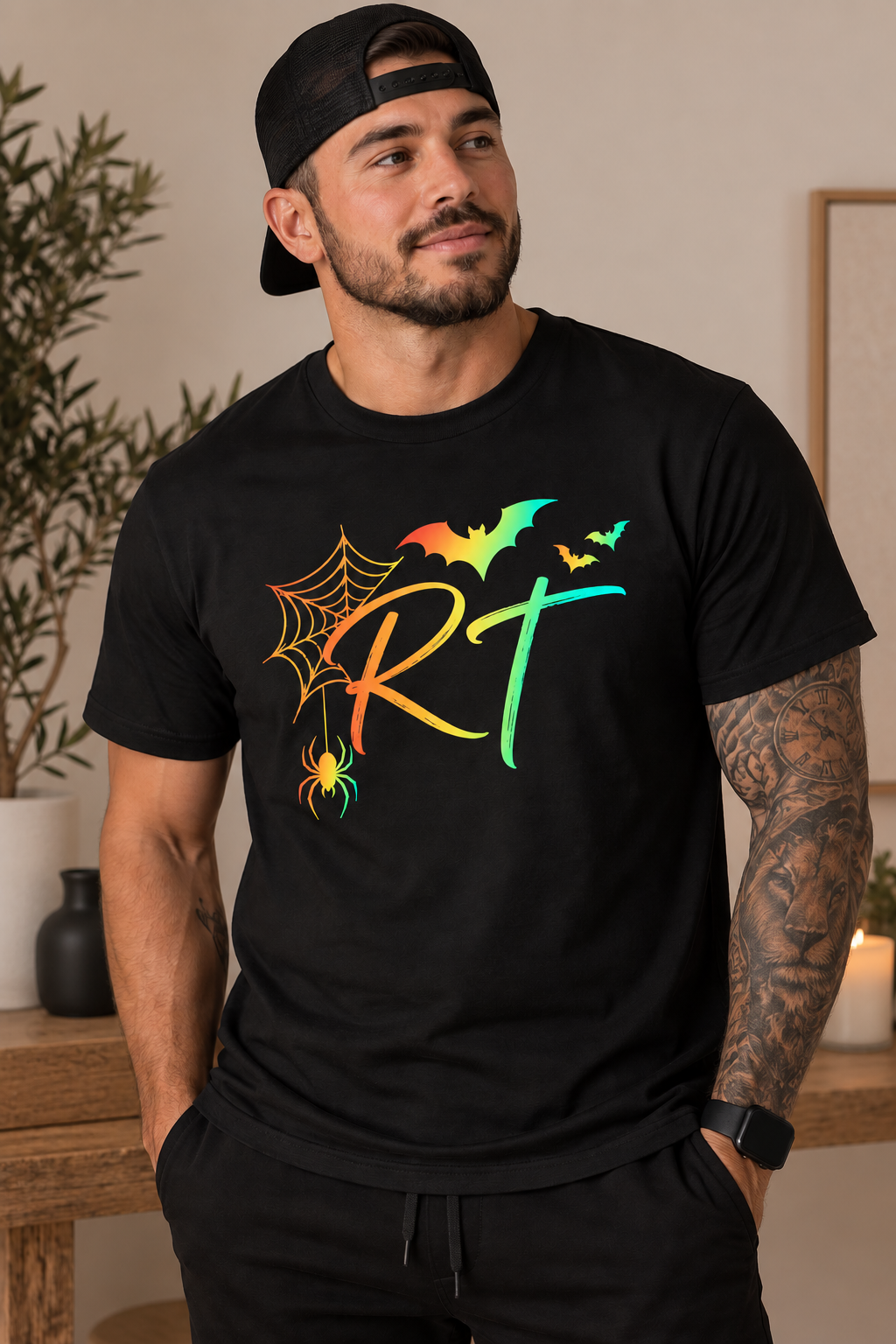 RT Halloween Spider Web & Bats Unisex Tee | Respiratory Therapist Halloween Shirt