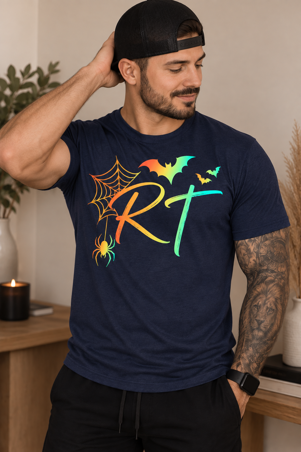 RT Halloween Spider Web & Bats Unisex Tee | Respiratory Therapist Halloween Shirt