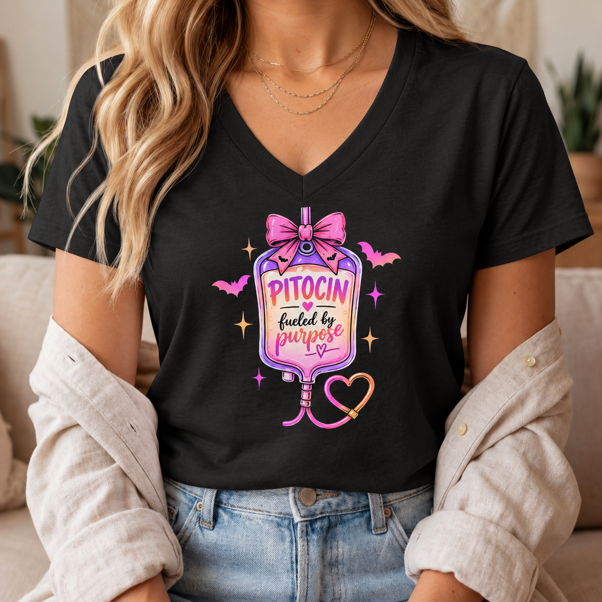 Pitocin Fueled by Purpose L&D Nurse Halloween Tee