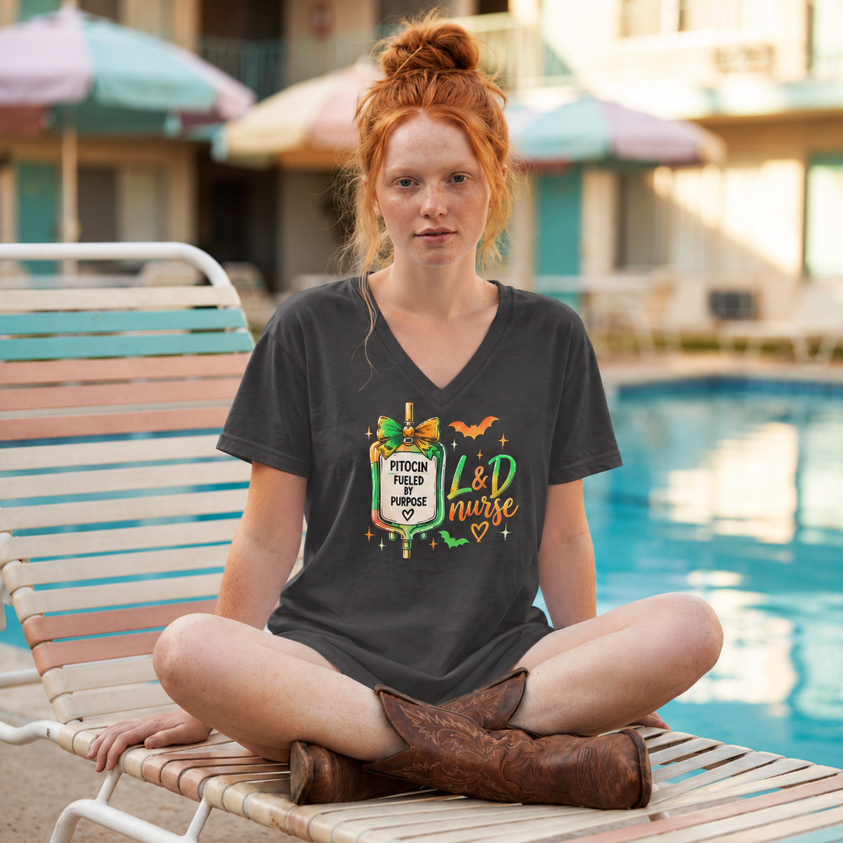 Pitocin Fueled by Purpose L&D Nurse Halloween Tee