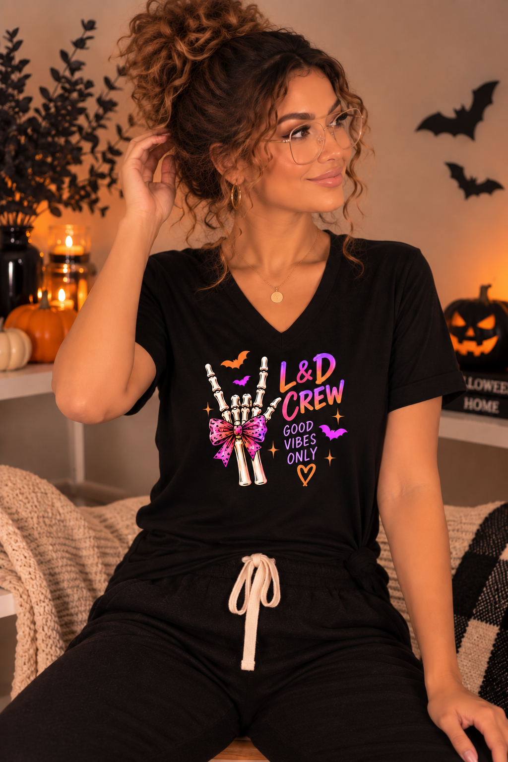 L&D Crew Good Vibes Halloween Tee – Labor & Delivery Nurse Shirt