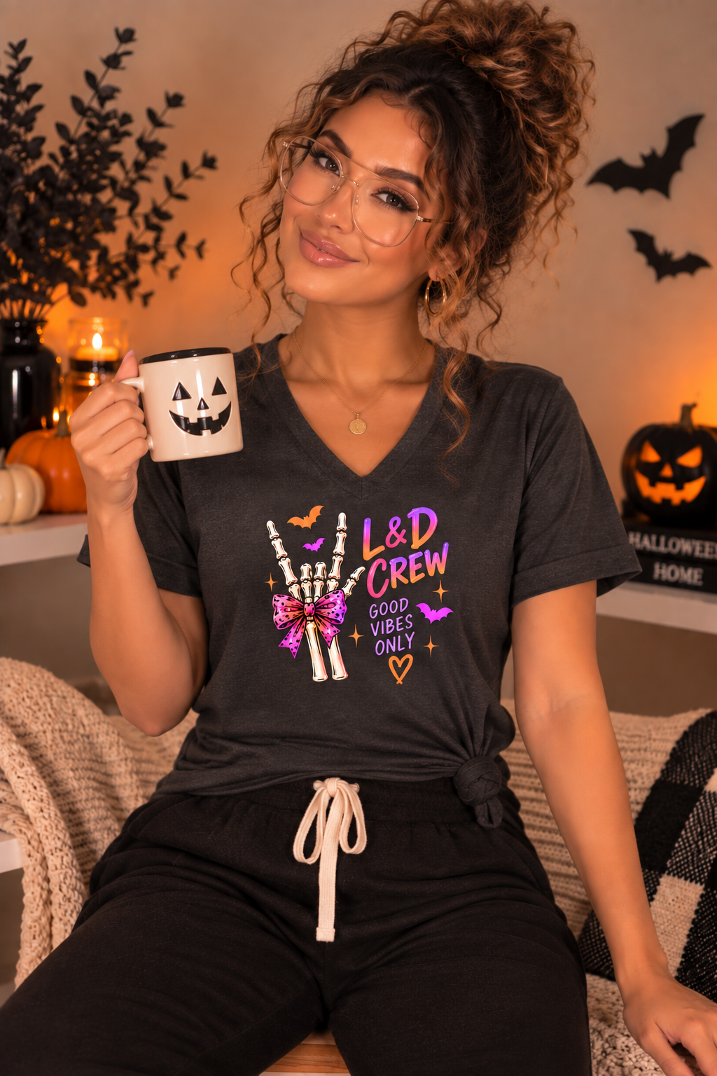 L&D Crew Good Vibes Halloween Tee – Labor & Delivery Nurse Shirt