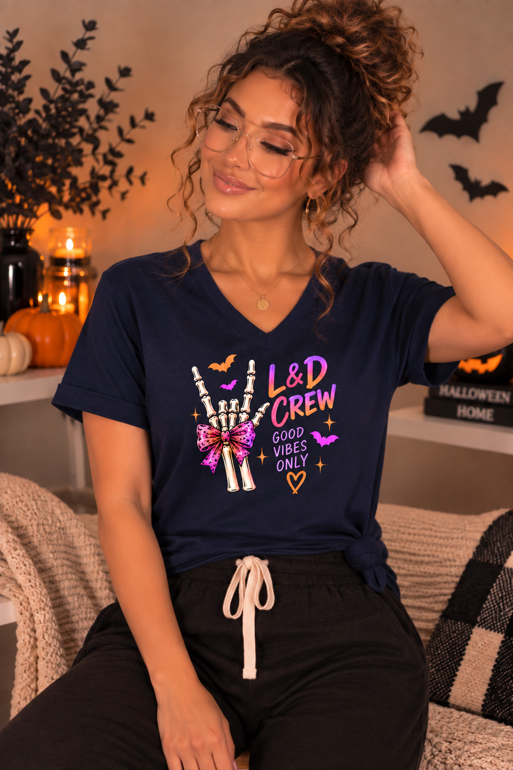 L&D Crew Good Vibes Halloween Tee – Labor & Delivery Nurse Shirt
