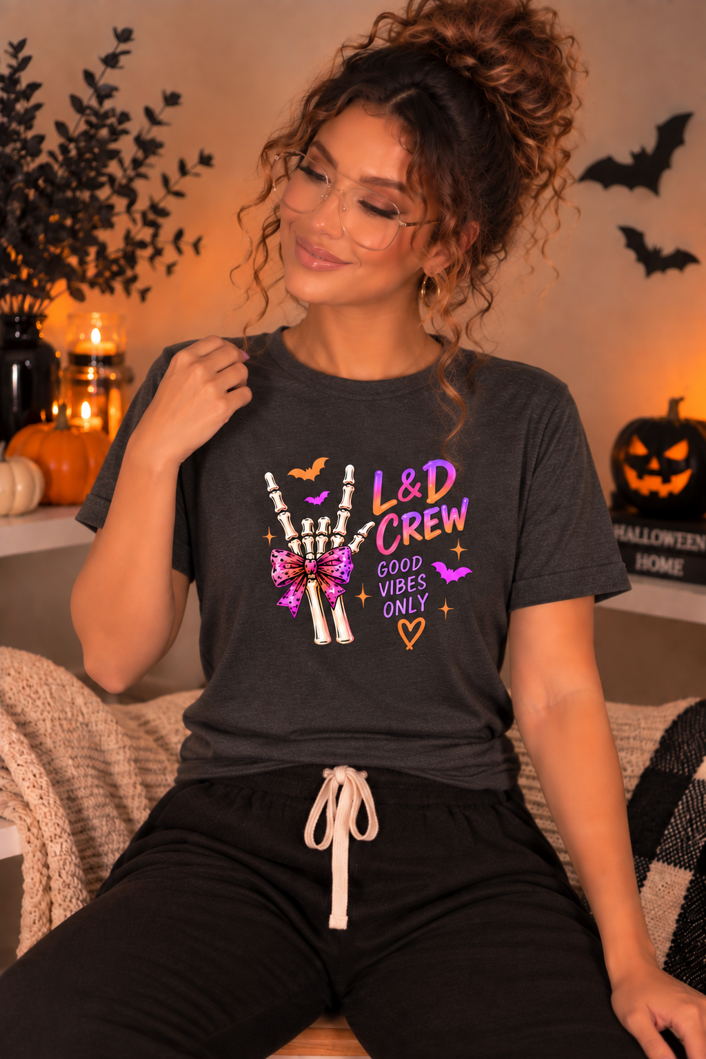 L&D Crew Good Vibes Halloween Tee – Labor & Delivery Nurse Shirt
