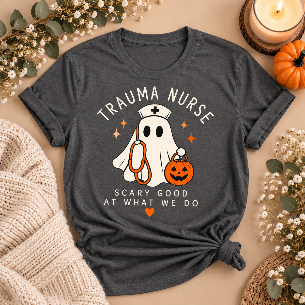 Trauma Nurse “Scary Good at What We Do” Halloween Tee