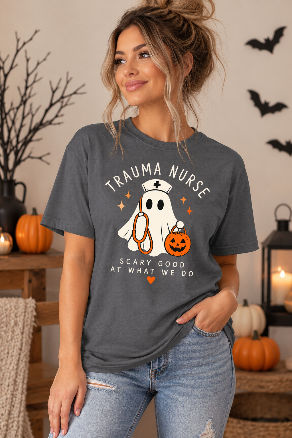 Trauma Nurse “Scary Good at What We Do” Halloween Tee