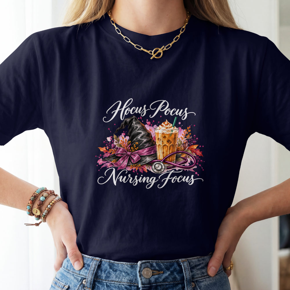 Hocus Pocus Nursing Focus Halloween Nurse Tee