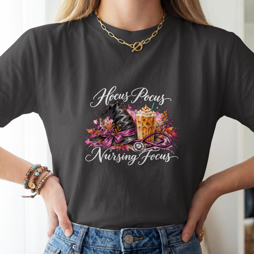 Hocus Pocus Nursing Focus Halloween Nurse Tee