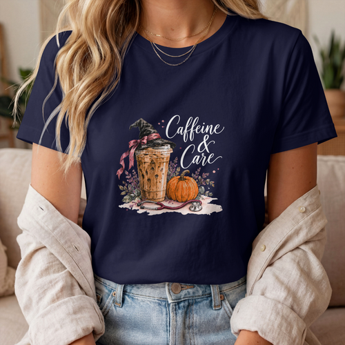 Caffeine & Care Halloween Healthcare Tee