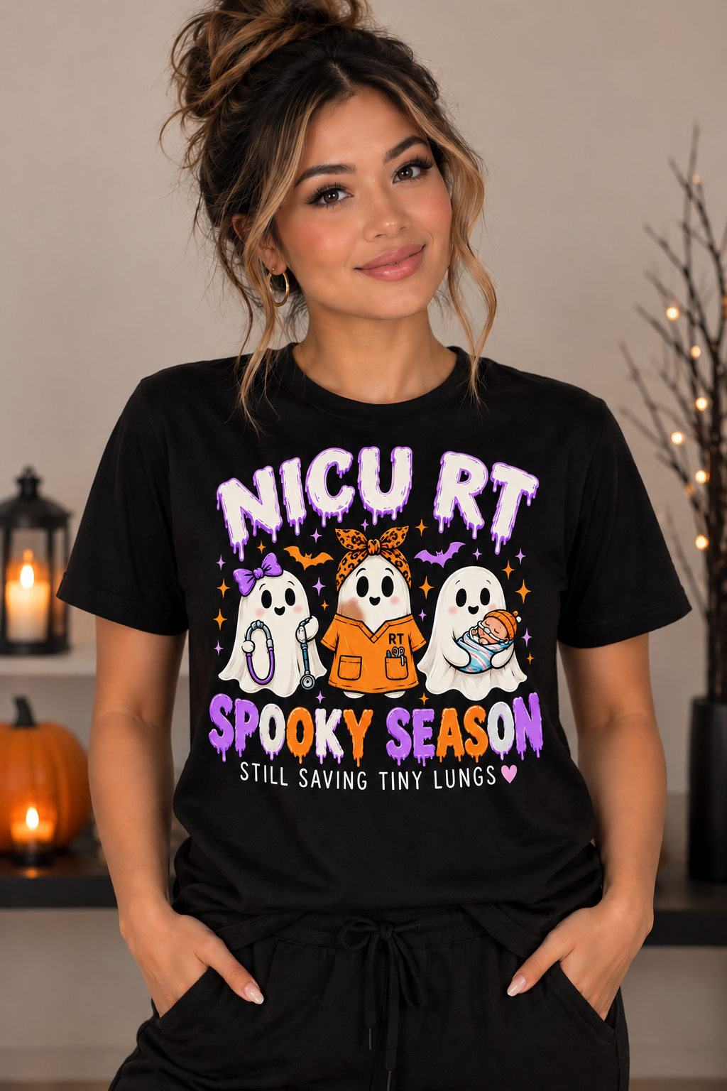 NICU RT “Still Saving Tiny Lungs” Spooky Season Halloween Tee