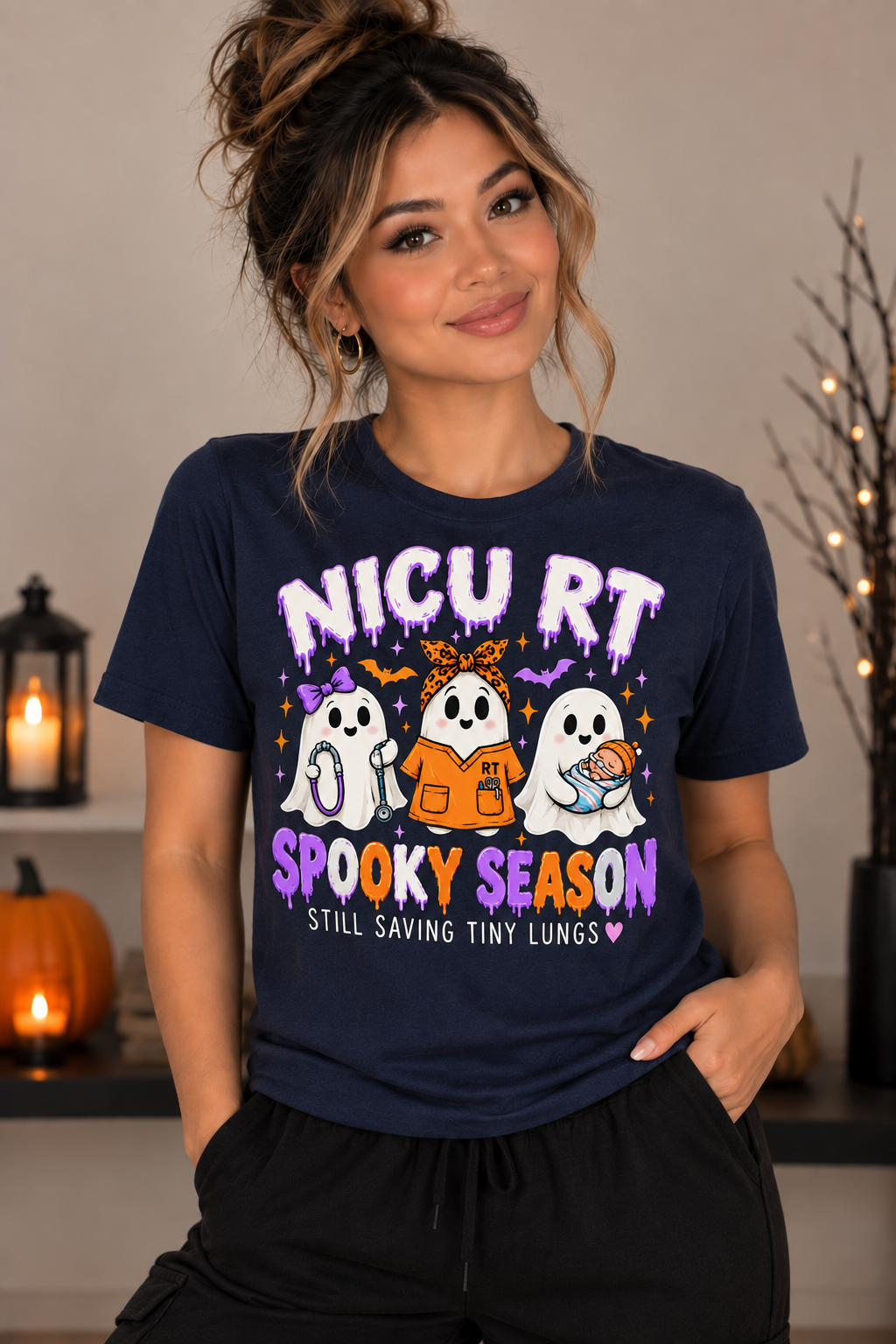 NICU RT “Still Saving Tiny Lungs” Spooky Season Halloween Tee
