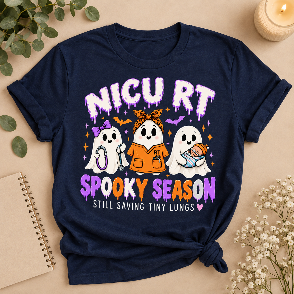 NICU RT “Still Saving Tiny Lungs” Spooky Season Halloween Tee