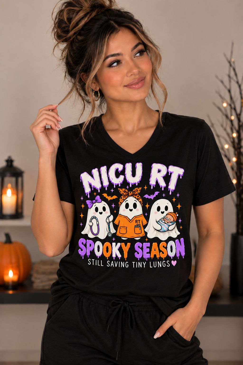 NICU RT “Still Saving Tiny Lungs” Spooky Season Halloween Tee