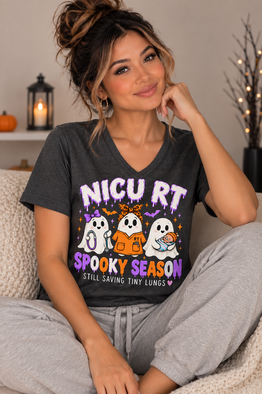 NICU RT “Still Saving Tiny Lungs” Spooky Season Halloween Tee