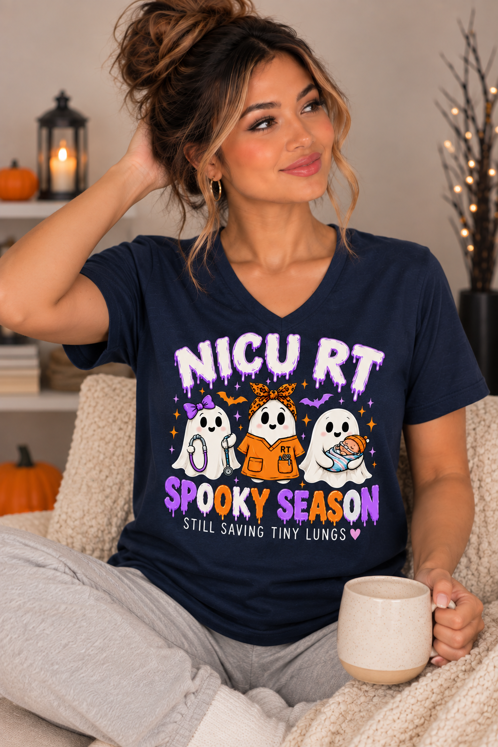 NICU RT “Still Saving Tiny Lungs” Spooky Season Halloween Tee