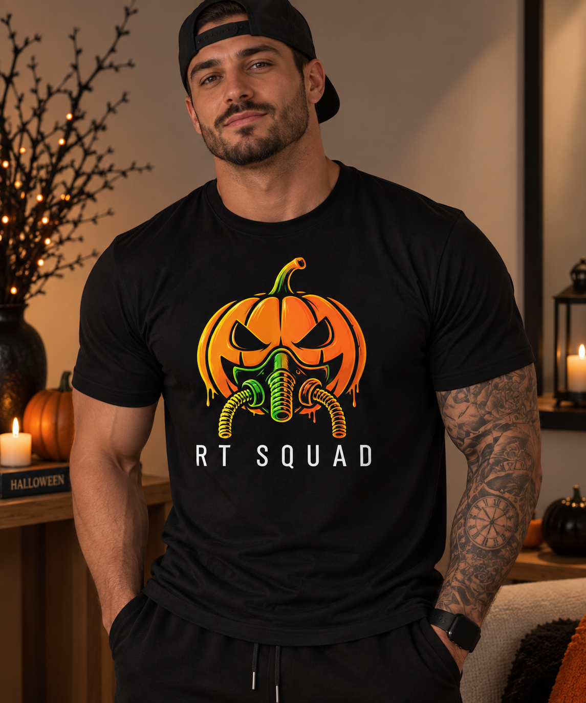 RT Squad Pumpkin Respirator Halloween Unisex Tee | Respiratory Therapist Spooky Season Shirt