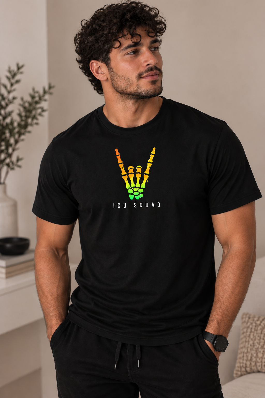 ICU Squad Skeleton Hand Unisex Tee | Halloween Critical Care Shirt
